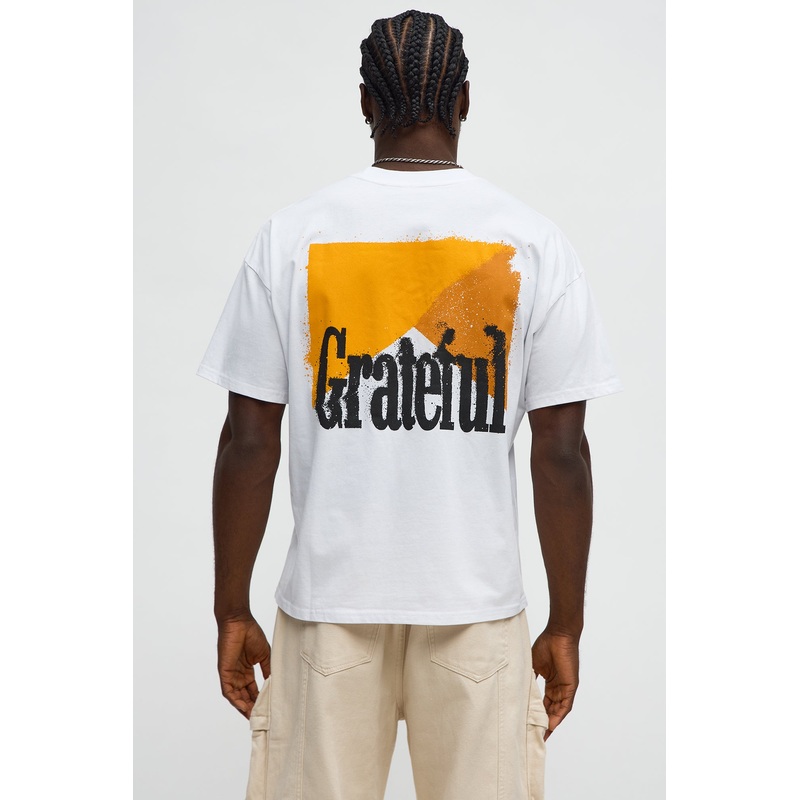 Grateful Life Boxy Short Sleeve Tee – White