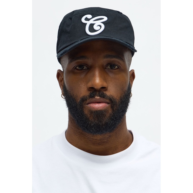 Monogram Denim Painters Snapback Hat – Black