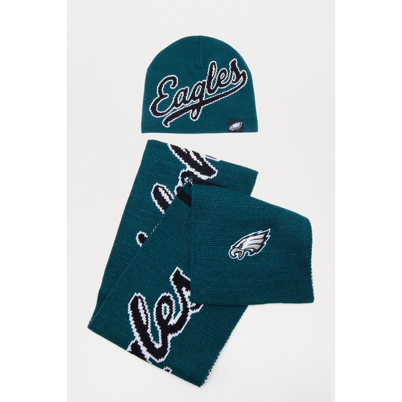 Philadelphia Eagles Scripted Scarf Set – Green/combo