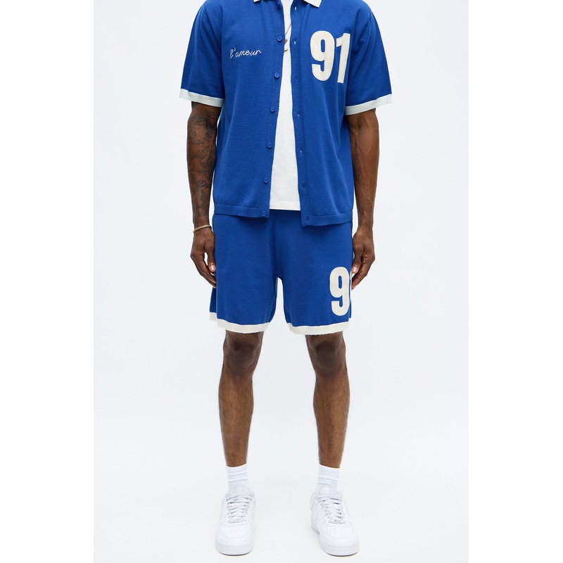 Relaxed Fit 91 Sweater Shorts – Blue
