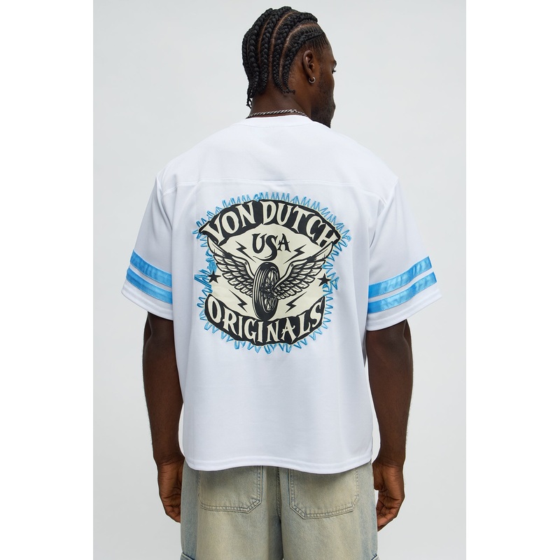 Von Dutch Originals V Neck Tee – White/combo