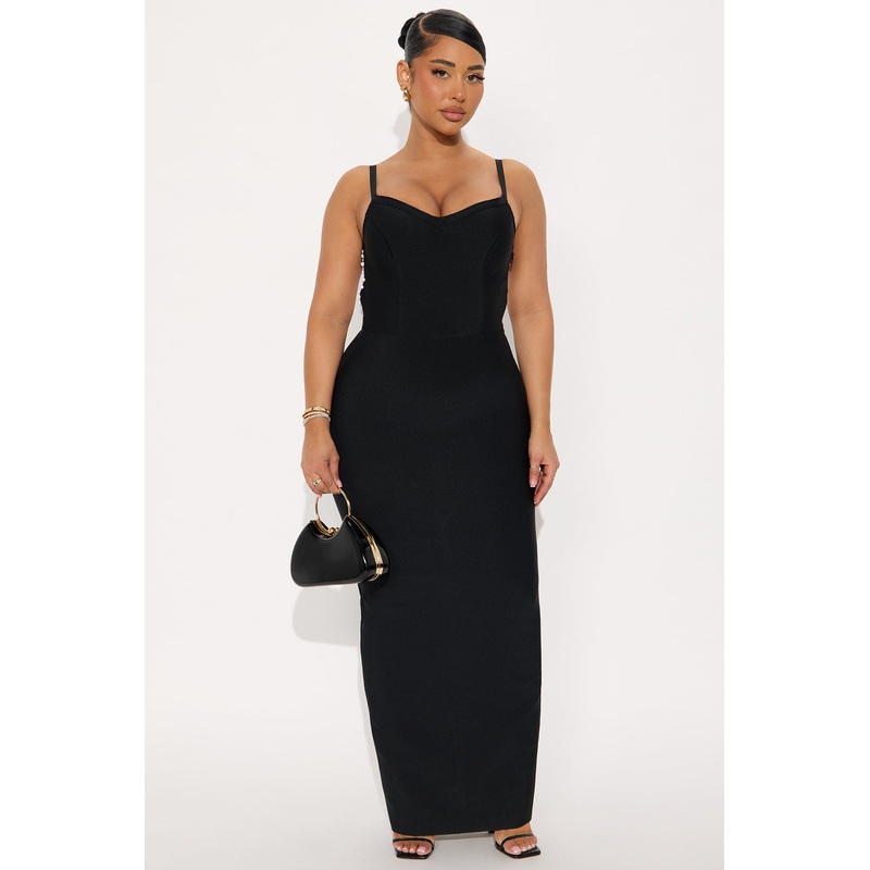 Always Watching Backless Maxi Dress – Black