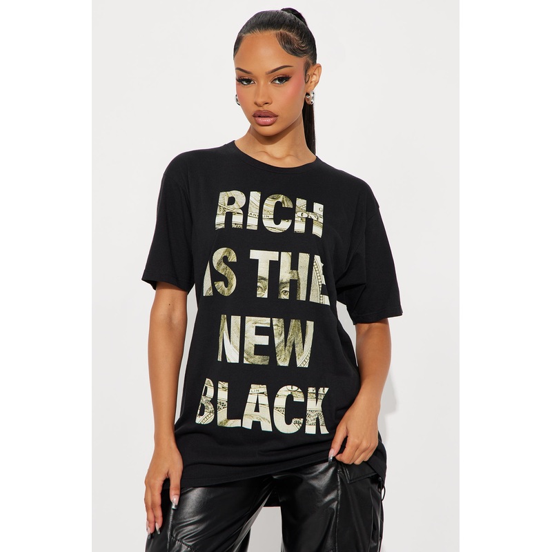 Rich is The New Black Oversize Tee – Black