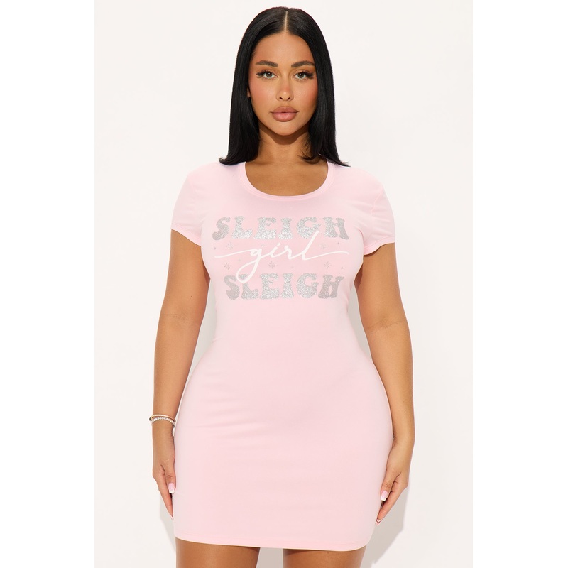 Sleigh Girl Sleigh Glitter PJ Sleep Shirt – Pink