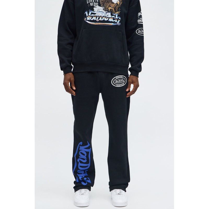 Von Dutch Live To Ride Baggy Sweatpants – Black