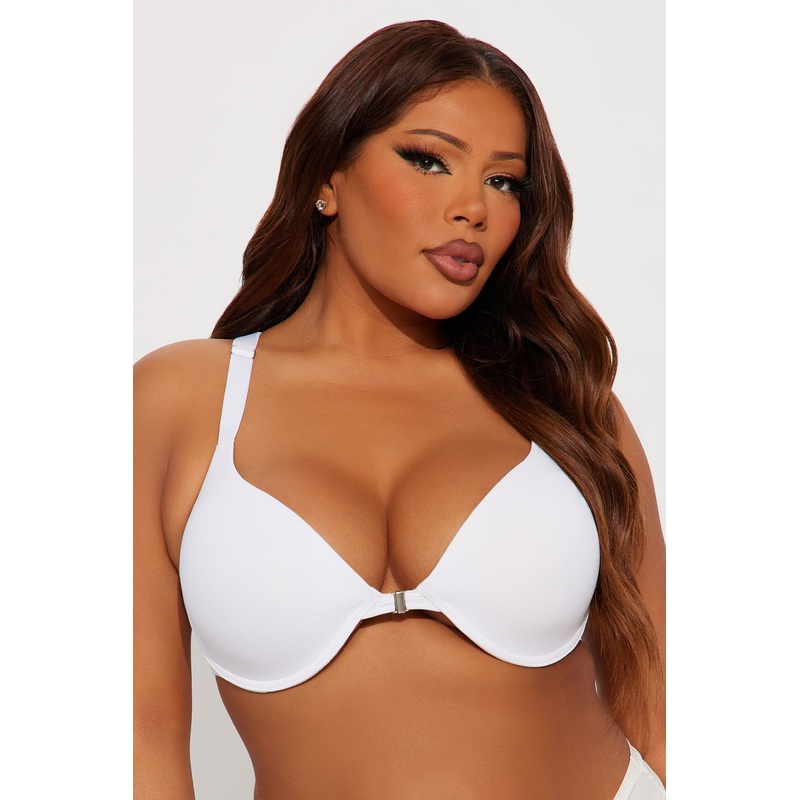 Way Back Seamless Racerback Front Closure Bra – White