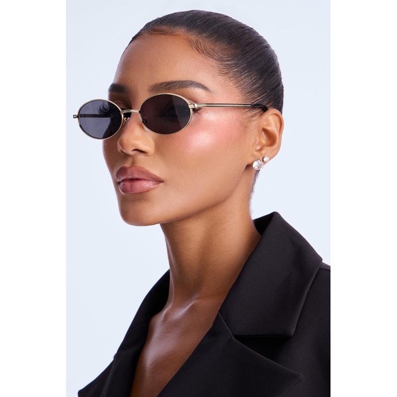 Classic Car Round Sunglasses – Gold/Black