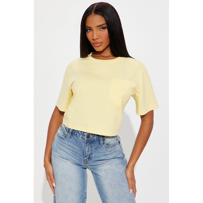 Elisa Relaxed Crop Tee – Butter Yellow