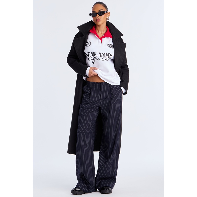 NYC Coffee Club Fleece Rugby Sweatshirt – White