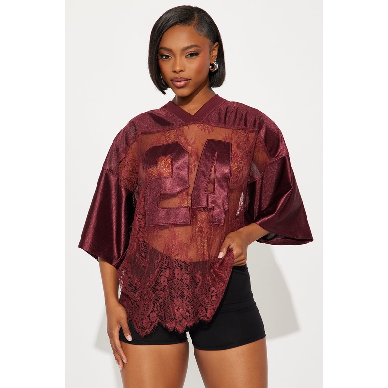 Play Pretty 24 Lace Jersey – Burgundy