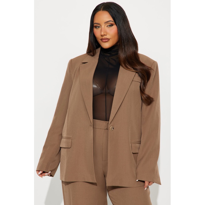 Close The Deal Fitted Blazer – Mocha
