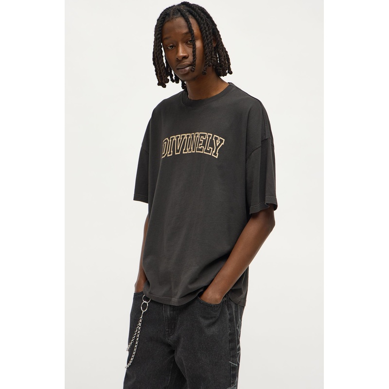 Divinely Protected Oversized Short Sleeve Tee – Black Wash
