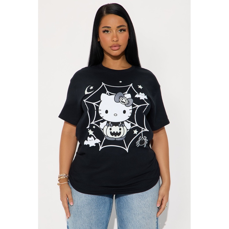 Hello Kitty Halloween Cobweb Tee – Black