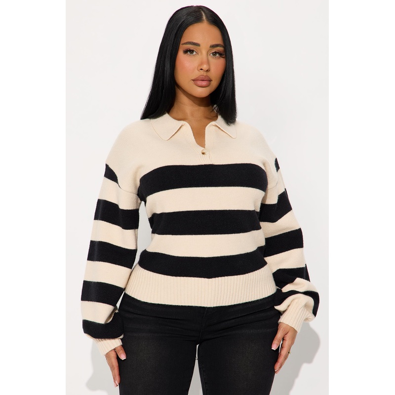 A Daily Thing Striped Sweater – Black/combo