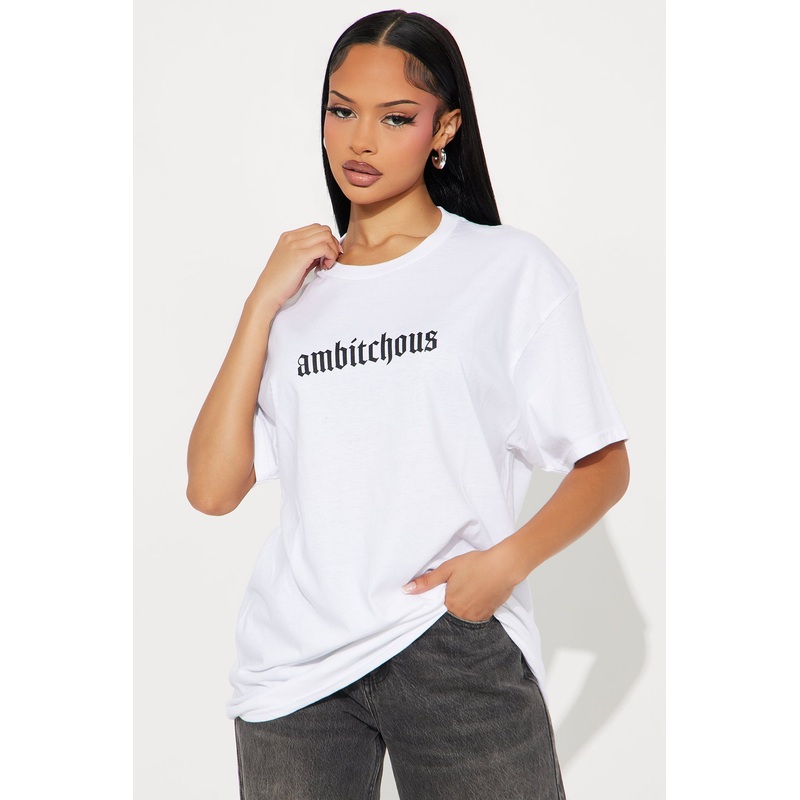 Ambitchous Oversized Tee – White