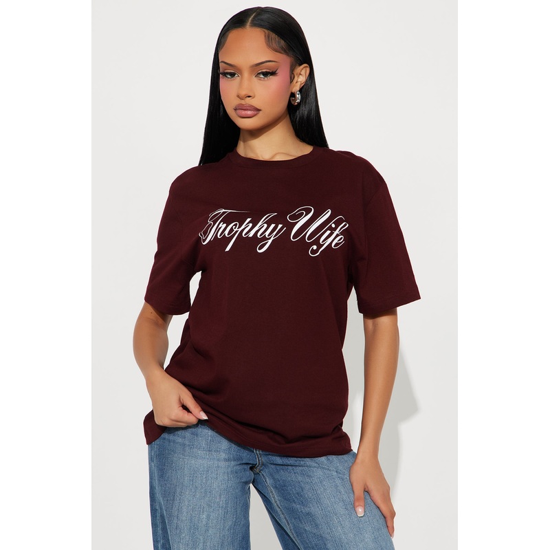 Trophy Wife Tee – Burgundy