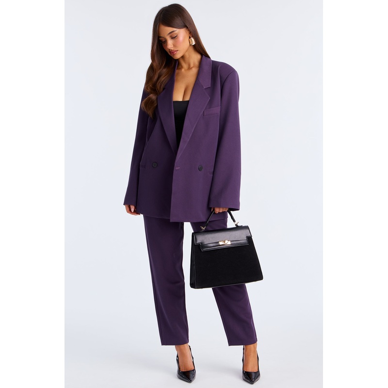 Veronica Oversized Blazer Pant Set – Eggplant