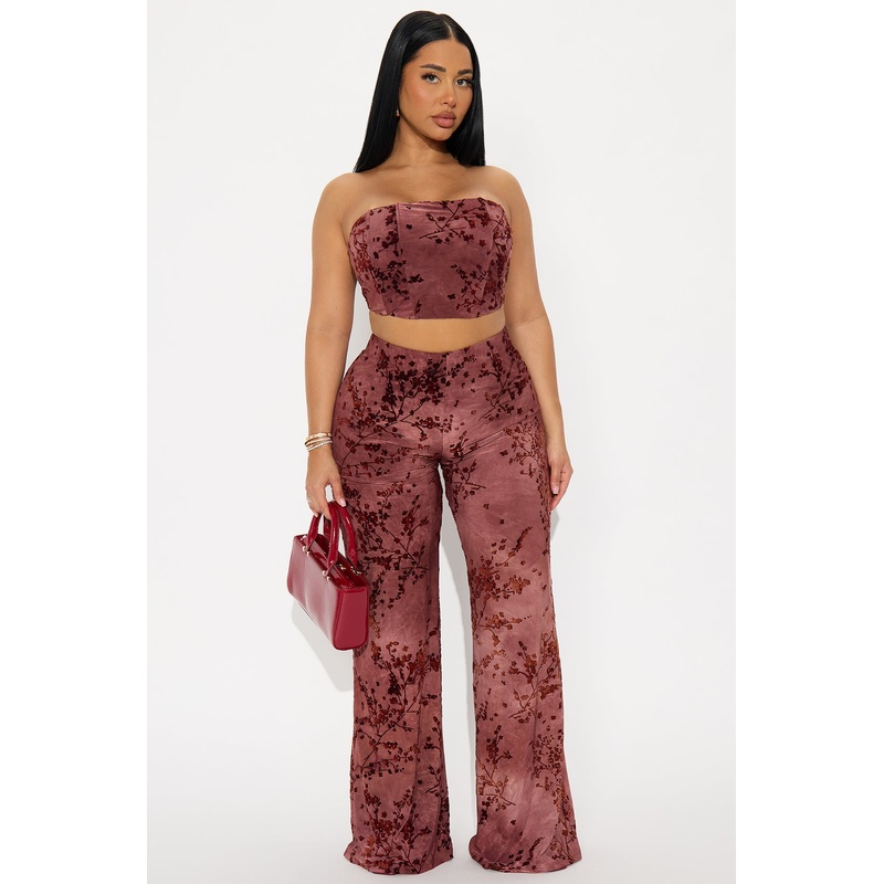 Angelique Corset Pant Set – Burgundy
