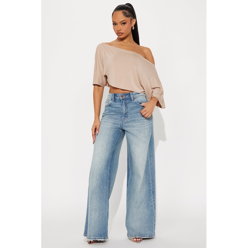 Rio Wide Leg Jeans – Medium Wash