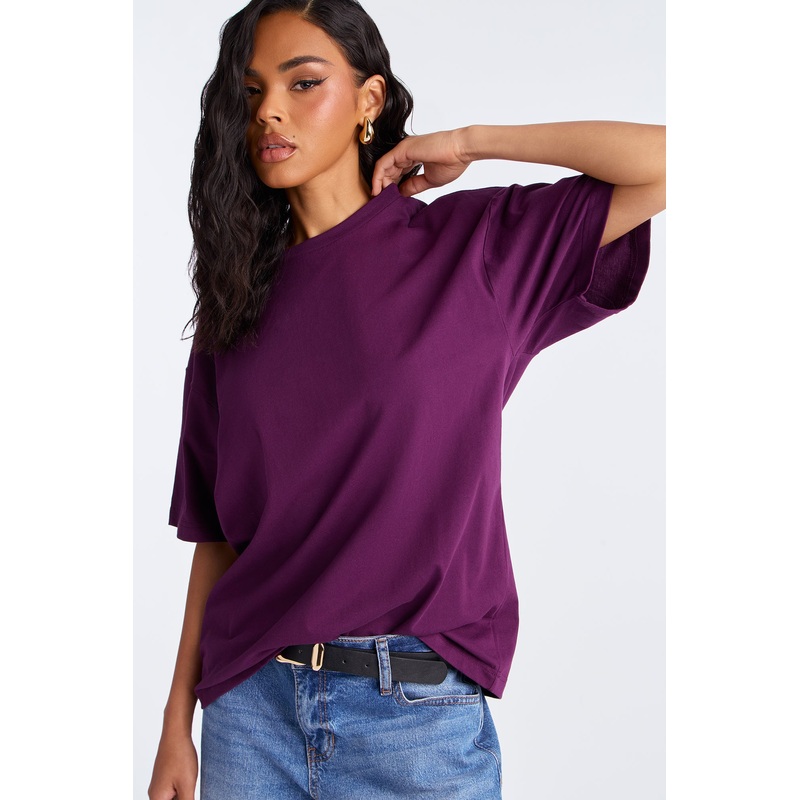 The Oversized Boyfriend Tee – Plum