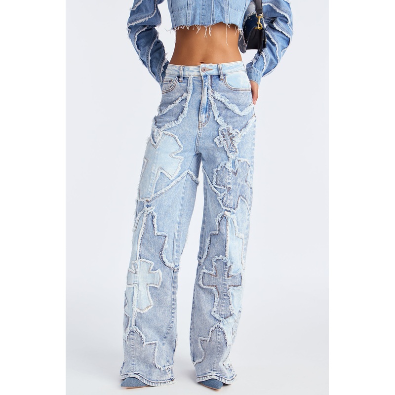 True Believer High Rise Wide Leg Jeans – Light Wash
