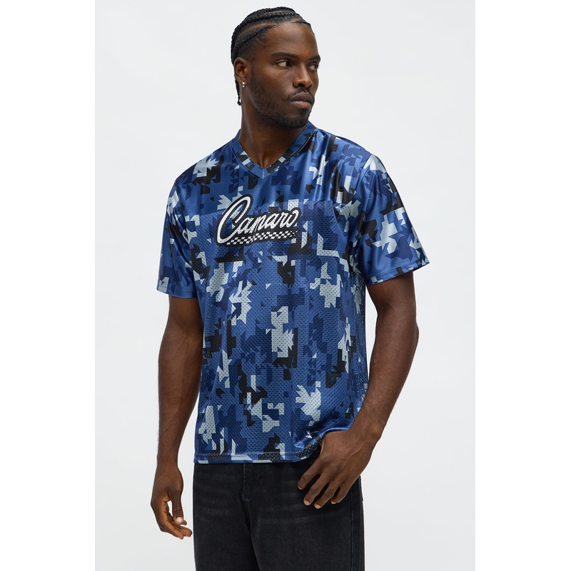Camaro Combat Print Mesh Jersey – Blue/combo