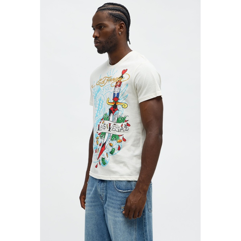 Ed Hardy New Las Vegas Short Sleeve Tee – Ivory