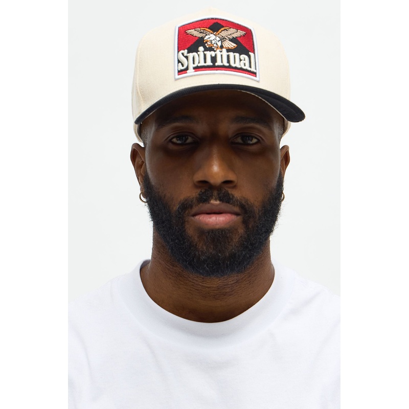 Spiritual Two Tone Faux Suede Structured Snapback Hat – Stone/Combo