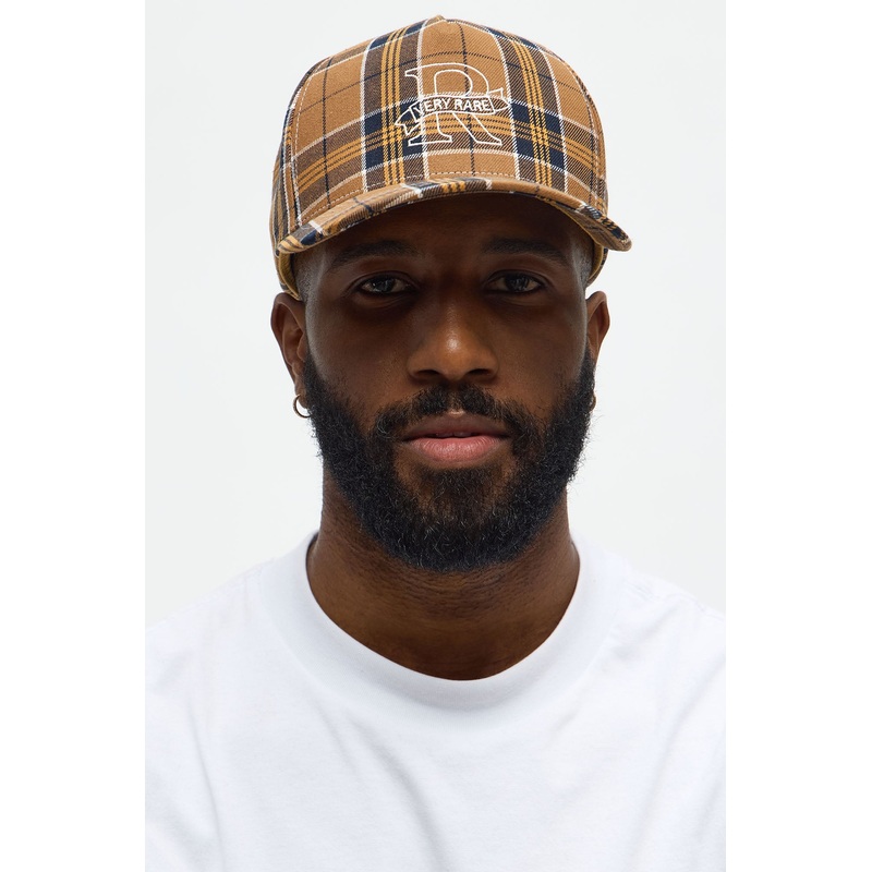 Very Rare Flannel Structured Snapback Hat – Tan/Multi