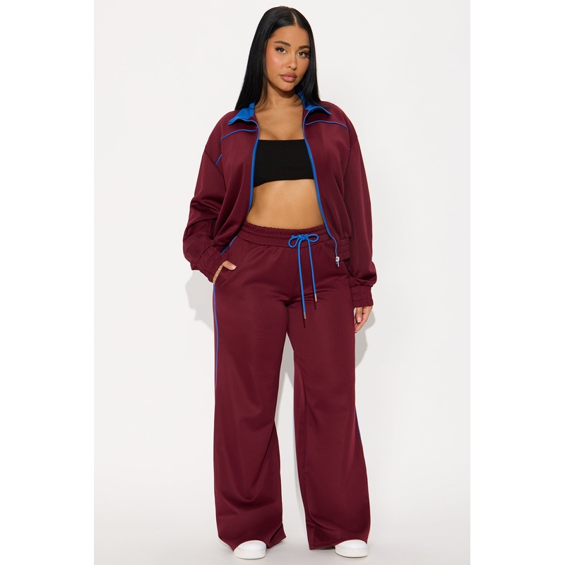 All Day Track Pant Set – Burgundy