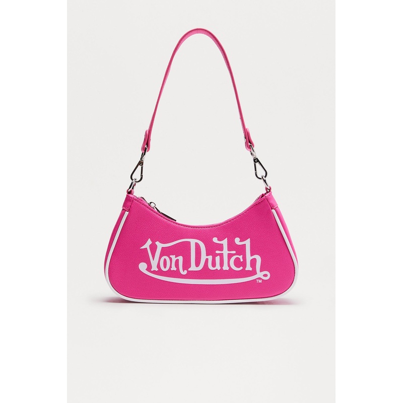 Be Classic Faux Leather Von Dutch Shoulder Bag – Hot Pink