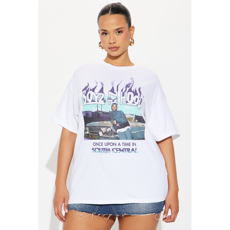 Boyz N The Hood Flames Tee – White