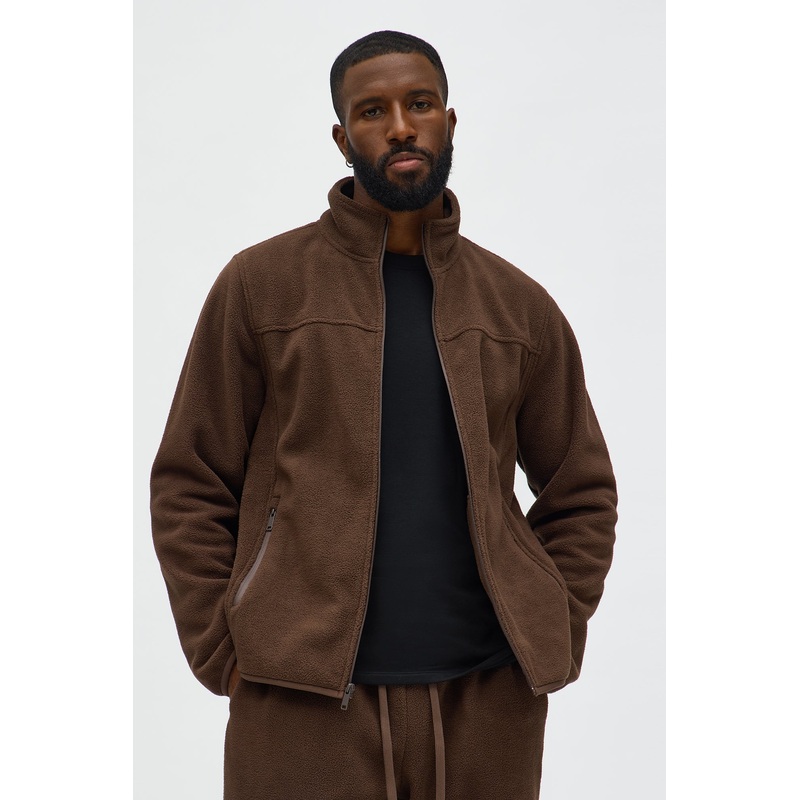 Core Microfleece Zip Jacket – Brown