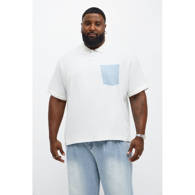 Elevated Contrast Polo – Off White
