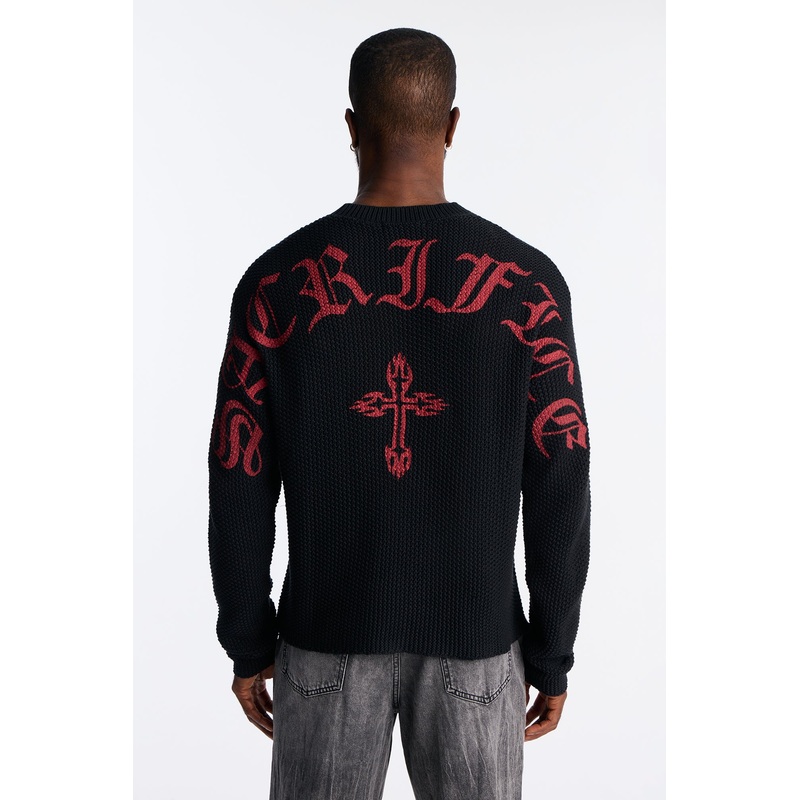 Sacrifice Pullover Sweater – Black