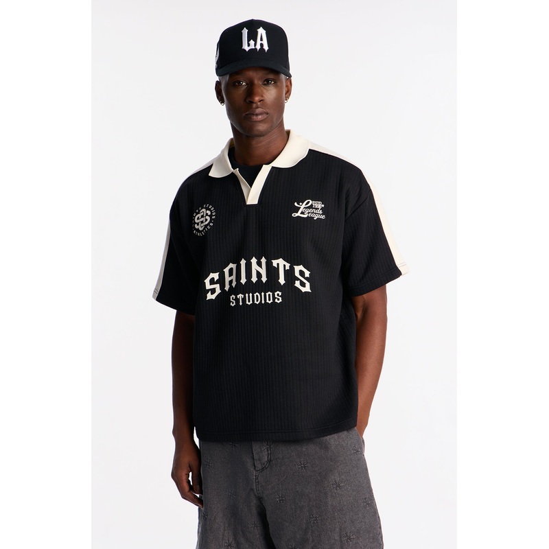 Saint Studios Contrast Johnny Polo Jersey – Black