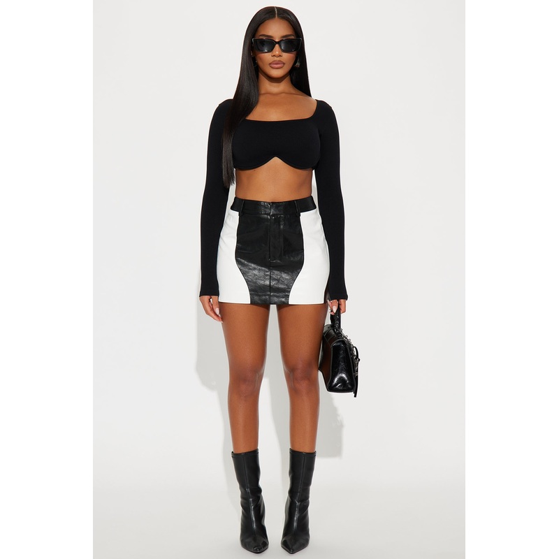 Street Racer Faux Leather Mini Skirt – Multi Color