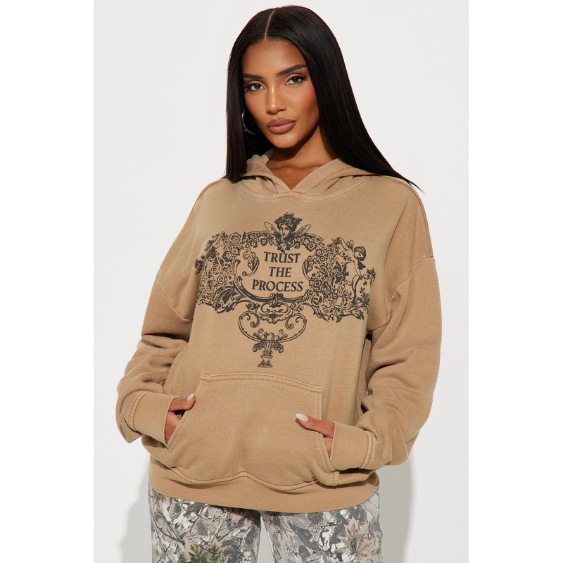Trust The Process Pull Over Hoodie – Tan