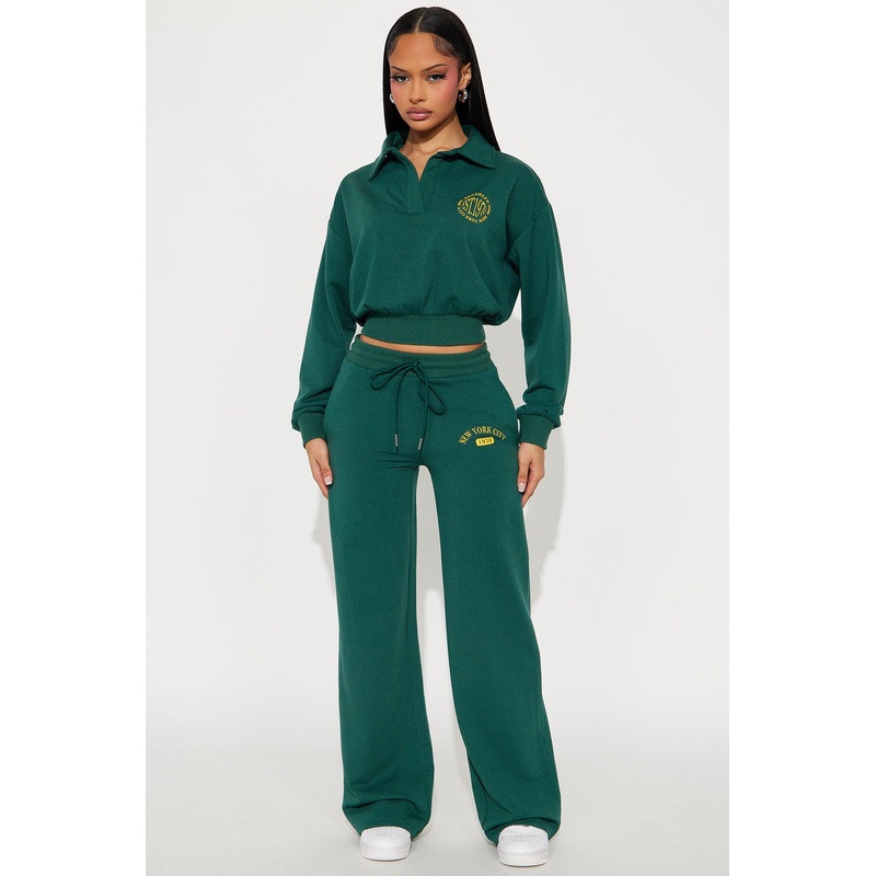 Uptown Ease Fleece Pant Set – Hunter