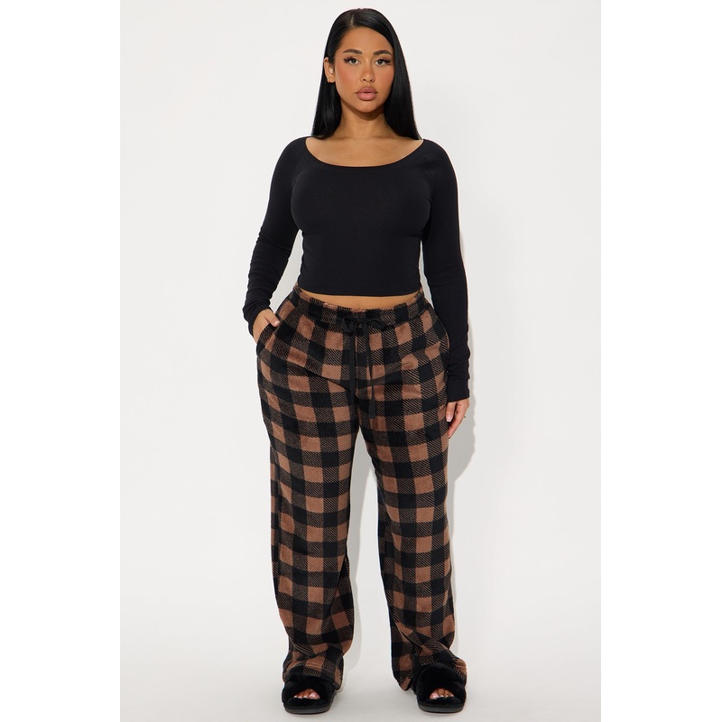 Always Cozy Plush PJ Pants – Brown