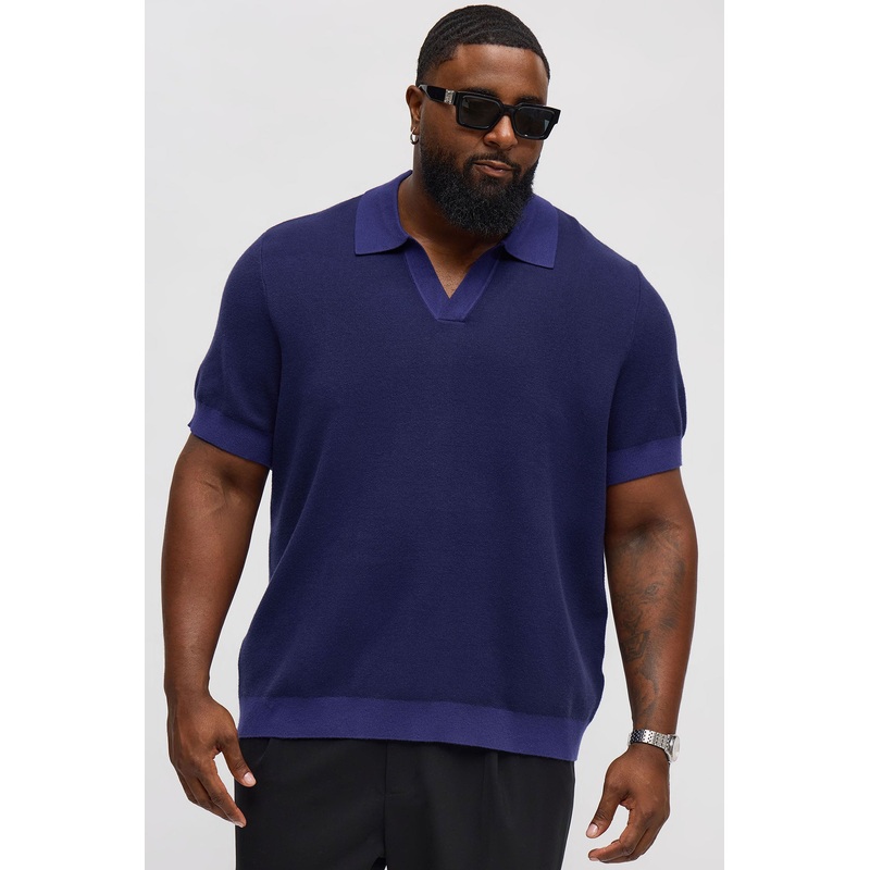 Eastport Johnny Collar Knit Top – Blue/combo