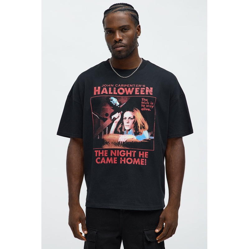 Halloween The Night He Came Home Oversized Short Sleeve Tee – Black