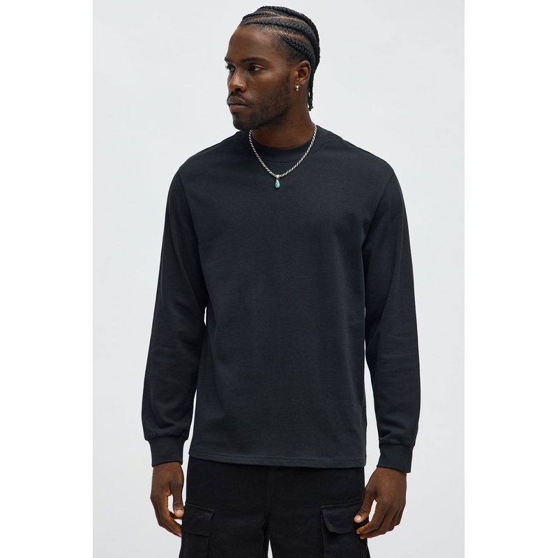 Oversized Heavyweight Long Sleeve Tee – Black