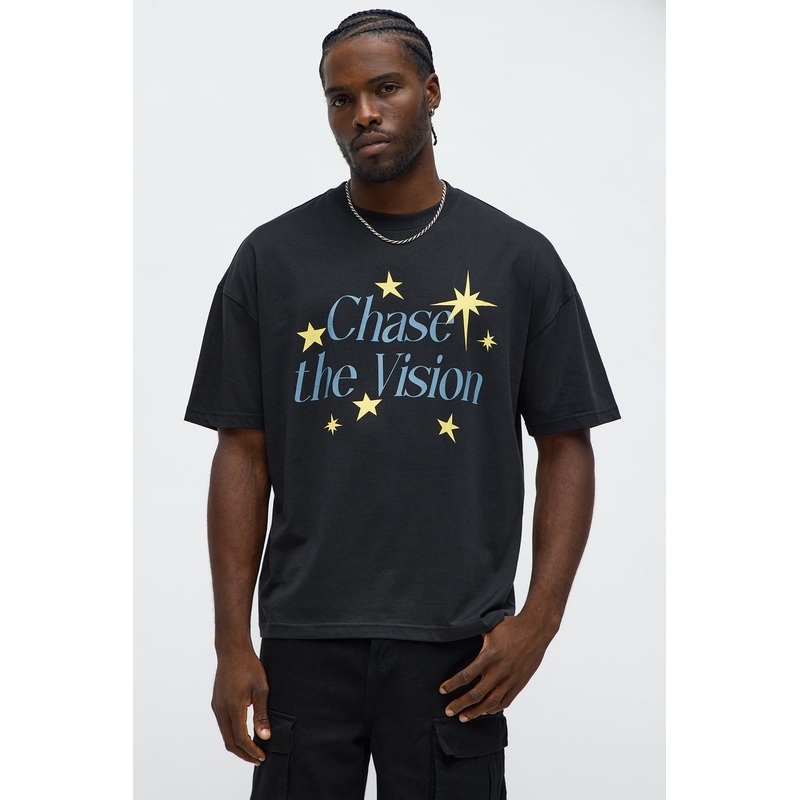 Chase The Vision Oversized Short Sleeve Tee – Black