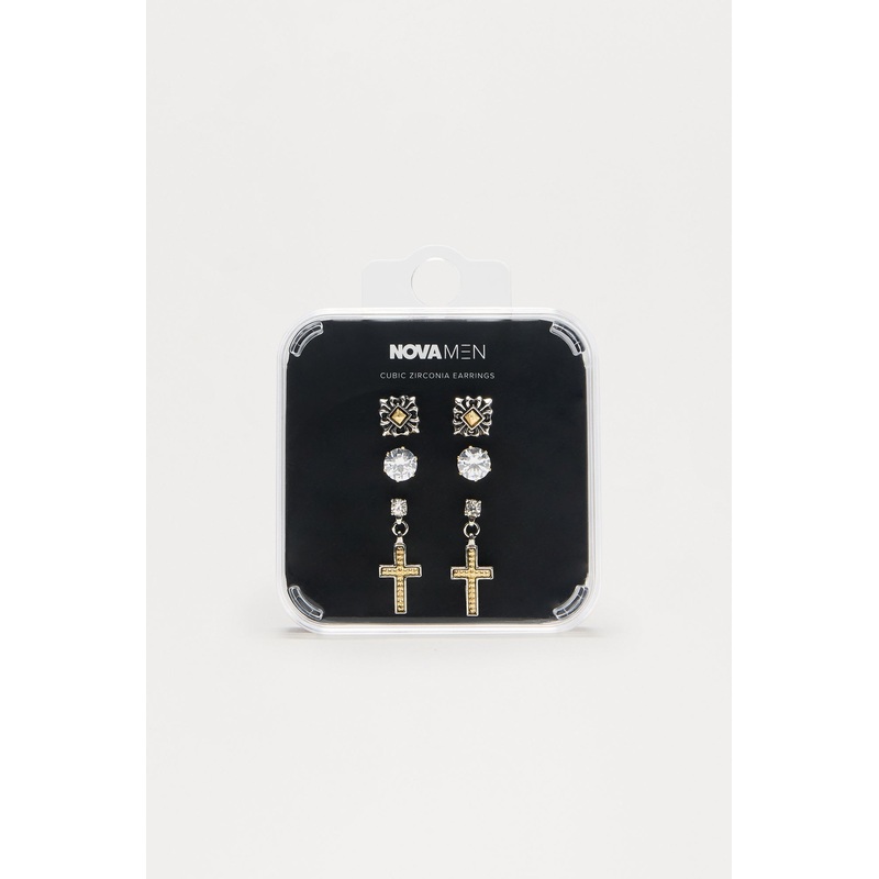 Mixed Up 3 Piece Earring Set – Gold