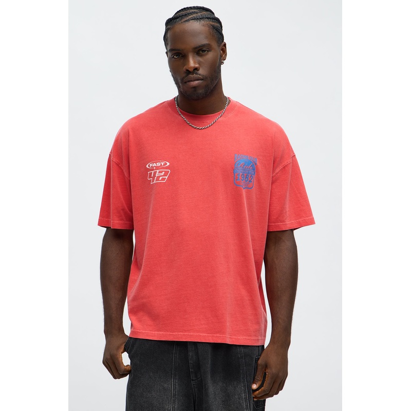 Push Limits Oversized Short Sleeve Tee – Red