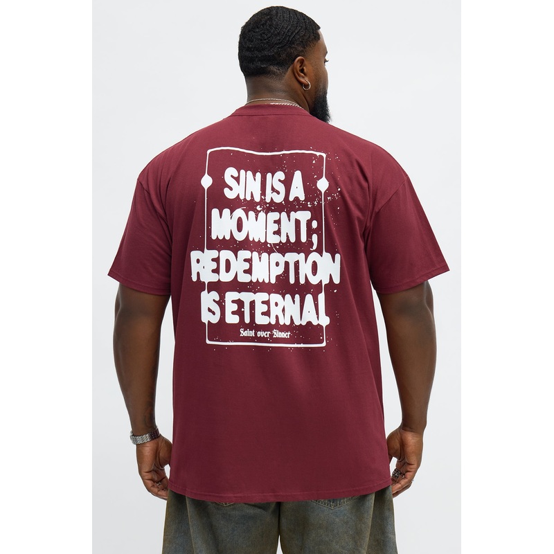Redemption Is Eternal Short Sleeve Tee – Burgundy