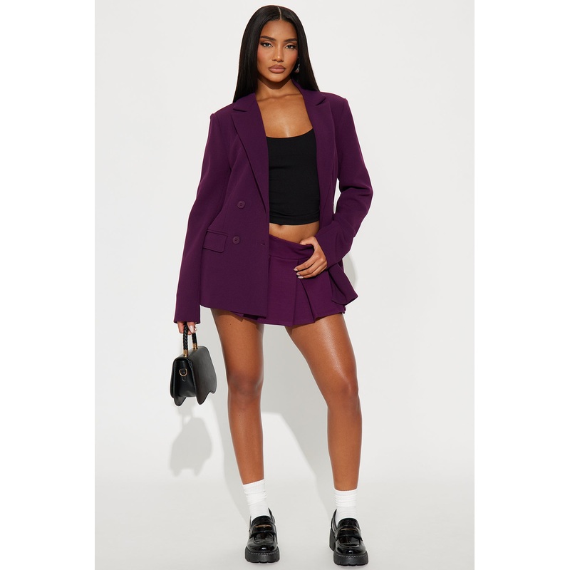When Good Meets Bad Pleated Micro Mini Skirt – Plum
