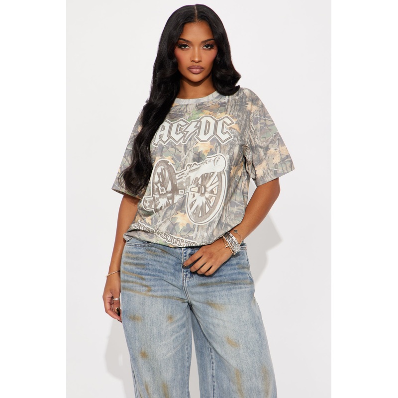 ACDC About To Rock Camo Oversized Tee – Camouflage