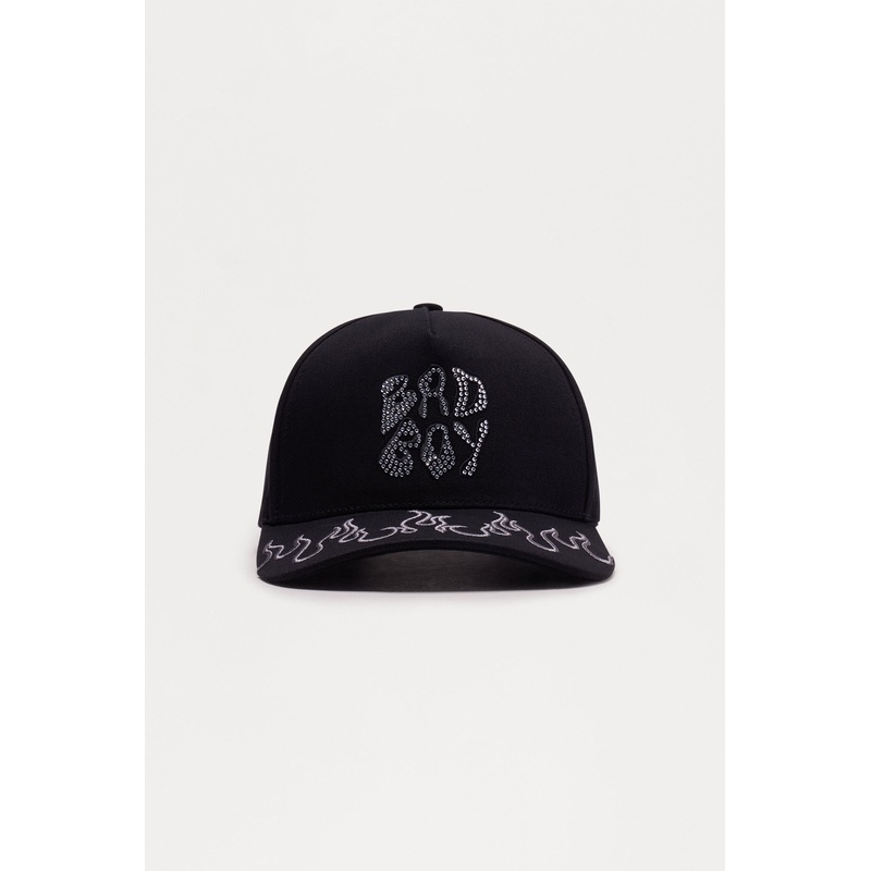 Bad Boy Stoned Structured Snapback Hat – Black